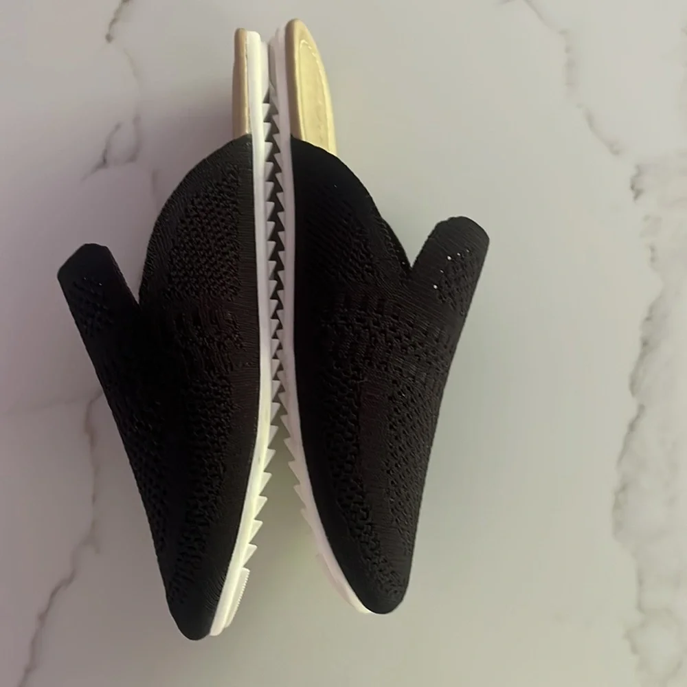 Nautica Ladies Black Knit Slip On Loafers Mules